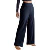 imageMOOSLOVER Women Seamed Detail Flare Leggings Elastic High Waisted Bell Bottom Bootcut Yoga Casual Pants2 Royal Blue