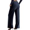 imageMOOSLOVER Women Seamed Detail Flare Leggings Elastic High Waisted Bell Bottom Bootcut Yoga Casual Pants2 Royal Blue