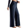 imageMOOSLOVER Women Seamed Detail Flare Leggings Elastic High Waisted Bell Bottom Bootcut Yoga Casual Pants2 Royal Blue
