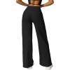 imageMOOSLOVER Womens High Waisted Wide Leg Yoga Pants Comfy Stretchy Loose Pants Black S M L XLBlack