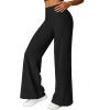 imageMOOSLOVER Womens High Waisted Wide Leg Yoga Pants Comfy Stretchy Loose Pants Black S M L XLBlack