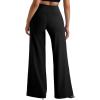 imageMOOSLOVER Womens High Waisted Wide Leg Yoga Pants Comfy Stretchy Loose Pants Black S M L XLBlackwith Pockets
