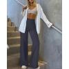 imageMOOSLOVER Womens High Waisted Wide Leg Yoga Pants Comfy Stretchy Loose Pants Black S M L XLDeep Grey