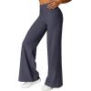 imageMOOSLOVER Womens High Waisted Wide Leg Yoga Pants Comfy Stretchy Loose Pants Black S M L XLDeep Grey