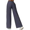 imageMOOSLOVER Womens High Waisted Wide Leg Yoga Pants Comfy Stretchy Loose Pants Black S M L XLDeep Grey