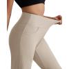 imageMOOSLOVER Womens High Waisted Wide Leg Yoga Pants Comfy Stretchy Loose Pants Black S M L XLKhakiwith Pockets