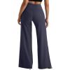 imageMOOSLOVER Womens High Waisted Wide Leg Yoga Pants Comfy Stretchy Loose Pants Black S M L XLNavywith Pockets