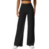 imageMOOSLOVER Womens High Waisted Wide Leg Yoga Pants Comfy Stretchy Loose Pants Black S M L XLBlack