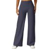 imageMOOSLOVER Womens High Waisted Wide Leg Yoga Pants Comfy Stretchy Loose Pants Black S M L XLDeep Grey