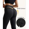 imageMOOSLOVER Seamless Butt Lifting Workout Leggings for Women High Waist Yoga Pants Compression Contour TightsBlacksmile Contour