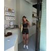 imageMOOSLOVER Women 2 Piece Lounge Matching Sets Padded Workout Set Cami Tank Top Fold Over Shorts Summer OutfitsBlack