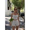 imageMOOSLOVER Women 2 Piece Lounge Matching Sets Padded Workout Set Cami Tank Top Fold Over Shorts Summer OutfitsDusty Grey
