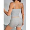 imageMOOSLOVER Women 2 Piece Lounge Matching Sets Padded Workout Set Cami Tank Top Fold Over Shorts Summer OutfitsDusty Grey