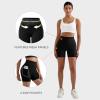imageMOOSLOVER Women Biker Shorts with Pockets High Waisted Workout Tummy Control Gym Running Athletic Yoga ShortsBlack