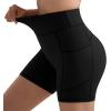 imageMOOSLOVER Women Biker Shorts with Pockets High Waisted Workout Tummy Control Gym Running Athletic Yoga ShortsBlack