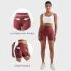 imageMOOSLOVER Women Biker Shorts with Pockets High Waisted Workout Tummy Control Gym Running Athletic Yoga ShortsFired Brick