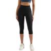 imageMOOSLOVER Women Buttery Soft Capris Leggings with Pockets High Waisted Scrunch Butt Tummy Control Workout Yoga PantsBlack
