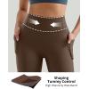 imageMOOSLOVER Women Buttery Soft Capris Leggings with Pockets High Waisted Scrunch Butt Tummy Control Workout Yoga PantsDark Brown