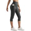 imageMOOSLOVER Women Buttery Soft Capris Leggings with Pockets High Waisted Scrunch Butt Tummy Control Workout Yoga PantsDeep Grey