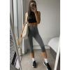 imageMOOSLOVER Women Buttery Soft Capris Leggings with Pockets High Waisted Scrunch Butt Tummy Control Workout Yoga PantsDeep Grey
