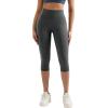 imageMOOSLOVER Women Buttery Soft Capris Leggings with Pockets High Waisted Scrunch Butt Tummy Control Workout Yoga PantsDeep Grey