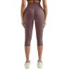 imageMOOSLOVER Women Buttery Soft Capris Leggings with Pockets High Waisted Scrunch Butt Tummy Control Workout Yoga PantsDusty Pink
