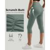 imageMOOSLOVER Women Buttery Soft Capris Leggings with Pockets High Waisted Scrunch Butt Tummy Control Workout Yoga PantsSage Green
