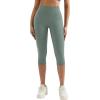 imageMOOSLOVER Women Buttery Soft Capris Leggings with Pockets High Waisted Scrunch Butt Tummy Control Workout Yoga PantsSage Green