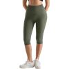 imageMOOSLOVER Women Hidden Scrunch Butt Lifting Capri Leggings High Waisted Seamless Compression Tummy Control Yoga PantsArmy Green
