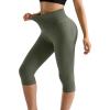 imageMOOSLOVER Women Hidden Scrunch Butt Lifting Capri Leggings High Waisted Seamless Compression Tummy Control Yoga PantsArmy Green