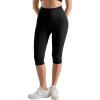 imageMOOSLOVER Women Hidden Scrunch Butt Lifting Capri Leggings High Waisted Seamless Compression Tummy Control Yoga PantsBlack