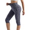 imageMOOSLOVER Women Hidden Scrunch Butt Lifting Capri Leggings High Waisted Seamless Compression Tummy Control Yoga PantsBlue Leopard