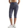 imageMOOSLOVER Women Hidden Scrunch Butt Lifting Capri Leggings High Waisted Seamless Compression Tummy Control Yoga PantsBlue Leopard