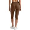 imageMOOSLOVER Women Hidden Scrunch Butt Lifting Capri Leggings High Waisted Seamless Compression Tummy Control Yoga PantsBrown