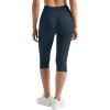 imageMOOSLOVER Women Hidden Scrunch Butt Lifting Capri Leggings High Waisted Seamless Compression Tummy Control Yoga PantsNavy Blue