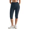 imageMOOSLOVER Women Hidden Scrunch Butt Lifting Capri Leggings High Waisted Seamless Compression Tummy Control Yoga PantsNavy Blue