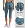 imageMOOSLOVER Women Hidden Scrunch Butt Lifting Capri Leggings High Waisted Seamless Compression Tummy Control Yoga PantsSlate Blue