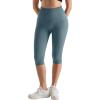 imageMOOSLOVER Women Hidden Scrunch Butt Lifting Capri Leggings High Waisted Seamless Compression Tummy Control Yoga PantsSlate Blue