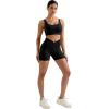 imageMOOSLOVER Women Hidden Scrunch Butt Workout Shorts Seamless V Cross Biker Booty Lifting Shorts Gym Yoga ShortsBlack