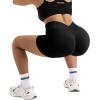 imageMOOSLOVER Women Hidden Scrunch Butt Workout Shorts Seamless V Cross Biker Booty Lifting Shorts Gym Yoga ShortsBlack