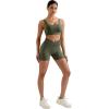 imageMOOSLOVER Women Hidden Scrunch Butt Workout Shorts Seamless V Cross Biker Booty Lifting Shorts Gym Yoga ShortsOlive Green