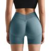 imageMOOSLOVER Women Hidden Scrunch Butt Workout Shorts Seamless V Cross Biker Booty Lifting Shorts Gym Yoga ShortsSlate Blue