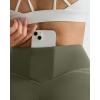 imageMOOSLOVER Women V Cross Waist Butt Lifting Leggings with Pockets High Waisted Yoga PantsArmy Green722