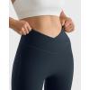 imageMOOSLOVER Women V Cross Waist Butt Lifting Leggings with Pockets High Waisted Yoga PantsBlue Ashes722