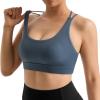 imageMOOSLOVER Women Wireless Sport Bras Padded Criss Cross Back Tank Top Sexy Strappy Backless Yoga BrasSlate Blue