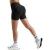 imageMOOSLOVER Women Workout Biker Shorts with Pockets High Waisted V Cross Shorts Scrunch Butt Yoga Gym Booty ShortsBlack