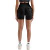 imageMOOSLOVER Women Workout Biker Shorts with Pockets High Waisted V Cross Shorts Scrunch Butt Yoga Gym Booty ShortsBlack