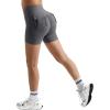imageMOOSLOVER Women Workout Biker Shorts with Pockets High Waisted V Cross Shorts Scrunch Butt Yoga Gym Booty ShortsGrey