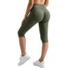 imageMOOSLOVER Women Hidden Scrunch Butt Lifting Capri Leggings High Waisted Seamless Compression Tummy Control Yoga PantsArmy Green