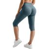 imageMOOSLOVER Women Hidden Scrunch Butt Lifting Capri Leggings High Waisted Seamless Compression Tummy Control Yoga PantsSlate Blue